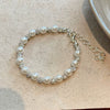 Wholesale Luxury Silver Bracelet With Imitation Pearls And Geometric Zirconia For Women