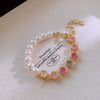 Wholesale Luxury Silver Bracelet With Imitation Pearls And Geometric Zirconia For Women