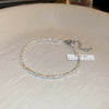 Wholesale Luxury Silver Bracelet With Imitation Pearls And Geometric Zirconia For Women