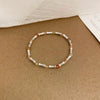 Wholesale Luxury Silver Bracelet With Imitation Pearls And Geometric Zirconia For Women
