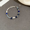 Wholesale Luxury Silver Bracelet With Imitation Pearls And Geometric Zirconia For Women