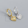 Wholesale Luxury Style S925 Silver Retro Heart Shaped Diamond Ear Buckle Earrings For Women