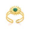 Wholesale Luxury Turquoise Natural Stone Ring In Titanium Steel With Electroplating French Retro Style Unisex