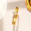 Wholesale Luxury White Shellfish Fourleaf Clover Hollow Titanium Steel Electroplated Bracelet
