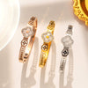 Wholesale Luxury White Shellfish Fourleaf Clover Hollow Titanium Steel Electroplated Bracelet