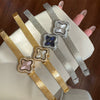 Wholesale Luxury Women's Fourleaf Clover Motherofpearl Watch With Alloy Case And Metal Strap