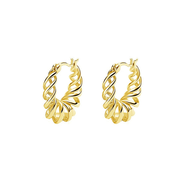 Wholesale Luxury Women's 925 Sterling Silver Geometric Retro Earrings With Electroplating