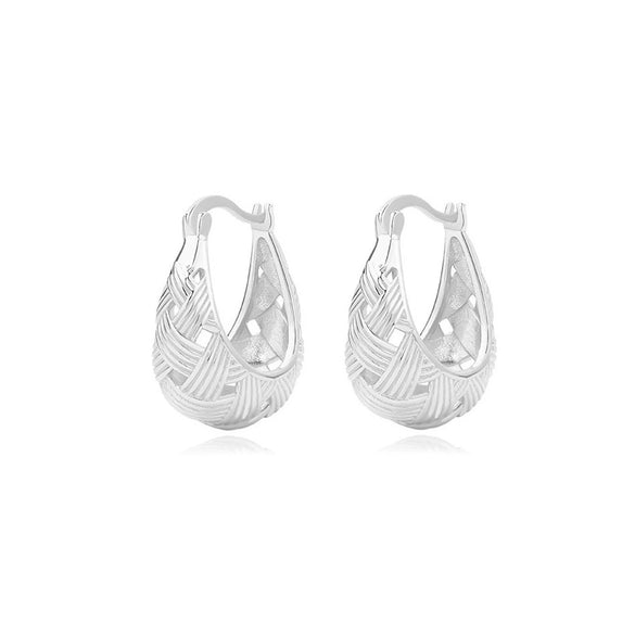 Wholesale Luxury Women's 925 Sterling Silver Geometric Retro Earrings With Electroplating