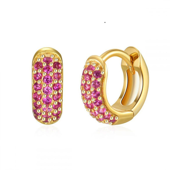Wholesale Luxury Zircon Women's Copper Geometric Purely Handmade Earrings