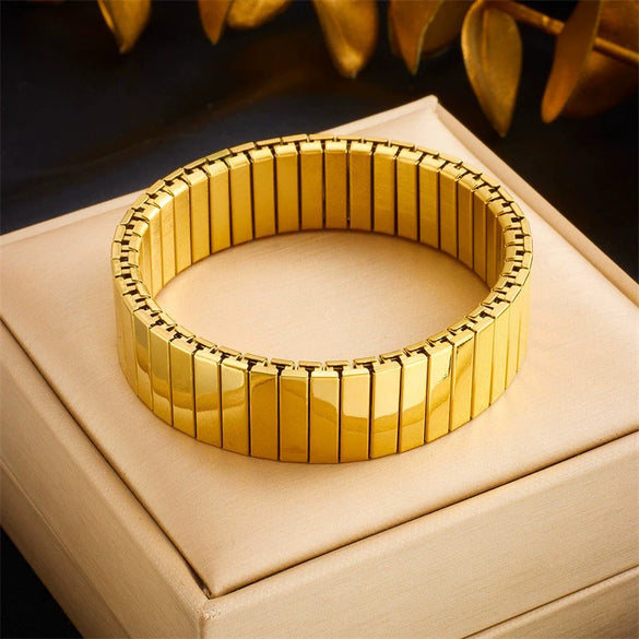 Wholesale Magnetic Czech Diamond Bracelet Titanium Steel Geometric Style Electroplated Unisex Jewelry