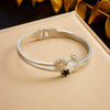 Wholesale Magnetic Czech Diamond Bracelet Titanium Steel Geometric Style Electroplated Unisex Jewelry