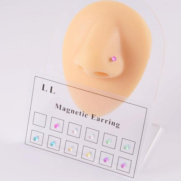 Wholesale Magnetic Nonhole Nose Nails Nonperforated Lip Nails And Ear Bone Nails Electroplated Simple Style