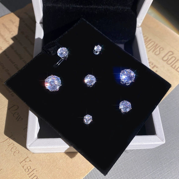 Wholesale Magnetic Zircon Geometric Earrings For Women With Electroplating Design