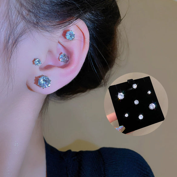 Wholesale Magnetic Zircon Geometric Earrings For Women With Electroplating Design