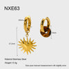 Wholesale Maillard Style Gold Plated Stainless Steel Heart Geometric Beaded Chain Pendant Necklace And Earrings Jewelry For Women