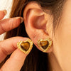 Wholesale Maillard Style Stainless Steel Electroplated Real Gold Plated Flower Letter Number Text Shaped Earrings For Unisex