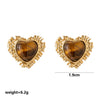 Wholesale Maillard Style Stainless Steel Electroplated Real Gold Plated Flower Letter Number Text Shaped Earrings For Unisex