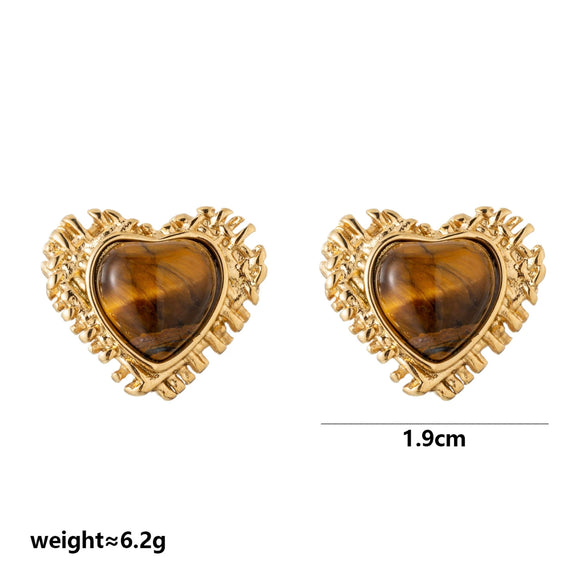 Wholesale Maillard Style Stainless Steel Electroplated Real Gold Plated Flower Letter Number Text Shaped Earrings For Unisex