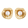 Wholesale Maillard Style Stainless Steel Electroplated Real Gold Plated Flower Letter Number Text Shaped Earrings For Unisex