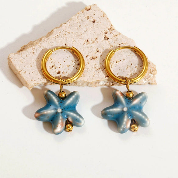 Wholesale Marine Earrings Stainless Steel Animal Shaped Niche Design Nonfading Earrings