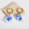Wholesale Marine Earrings Stainless Steel Animal Shaped Niche Design Nonfading Earrings