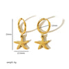 Wholesale Marine Element Animal Zodiac Stainless Steel 18K Gold Plated Starfish Earrings For Women