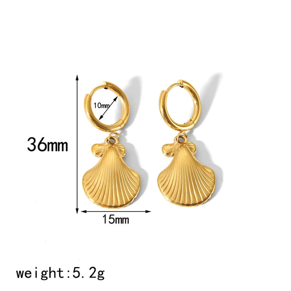 Wholesale Marine Element Animal Zodiac Stainless Steel 18K Gold Plated Starfish Earrings For Women