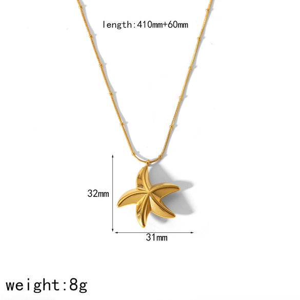 Wholesale Marine Element Animal Zodiac Stainless Steel 18K Gold Plated Starfish Earrings For Women