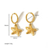 Wholesale Marine Element Animal Zodiac Stainless Steel 18K Gold Plated Starfish Earrings For Women
