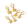 Wholesale Marine Element Animal Zodiac Stainless Steel 18K Gold Plated Starfish Earrings For Women