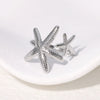 Wholesale Marine Elements Beach Starfish Stainless Steel Opening Ring With Electroplating For Women