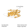 Wholesale Marine Elements High End Sense Stainless Steel Opening Ring With Star And Flower Pattern Pvd Vacuum Real Gold Electroplated Waterproof For Women