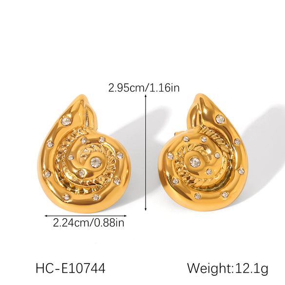 Wholesale Marine Life Pattern Stainless Steel And Titanium Steel Jewelry With Electroplating Conch Shell Necklace Bracelet Starfish Earrings