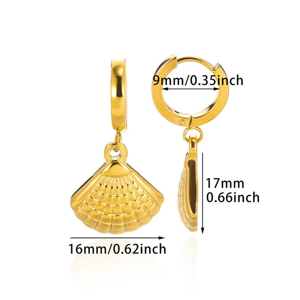 Wholesale Marine Life Series Seaside Beach Wind Earrings With Starfish Conch Dolphin Seahorse Octopus Stainless Steel Electroplated