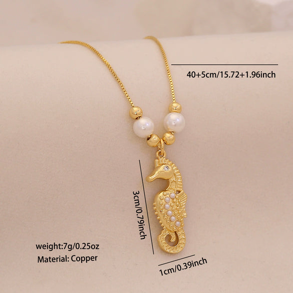 Wholesale Marine Life Style Animal Zodiac Copper Pendant Necklace