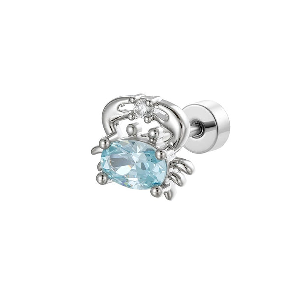Wholesale Marine Series Cute Sweet Style Crab Shaped Metal Electroplated Cartilage Piercing Ear Bone Nail