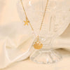 Wholesale Marine Series Shell Starfish Fashion Pearl Fishtail Stainless Steel Clavicle Necklace With O Chain And Electroplating