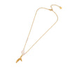 Wholesale Marine Series Shell Starfish Fashion Pearl Fishtail Stainless Steel Clavicle Necklace With O Chain And Electroplating