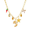 Wholesale Marine Series Stainless Steel Necklace With Dolphin Starfish Dragonfly Animal Zodiac Pendant Electroplated O Word Chain For Women