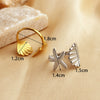 Wholesale Marine Series Stainless Steel Starfish Ring With 18K Gold Plating And Heart Pattern
