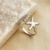 Wholesale Marine Series Stainless Steel Starfish Ring With 18K Gold Plating And Heart Pattern