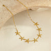 Wholesale Marine Style Stainless Steel Geometric Starfish Shell Clavicle Chain Necklace Jewelry Plated With 18K Gold