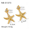 Wholesale Marine Wind Element Geometric Earrings In Stainless Steel With 18K Gold Plated Shell And Starfish Furnace Vacuum Plating And Electroplating For Women