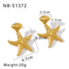 Wholesale Marine Wind Element Geometric Earrings In Stainless Steel With 18K Gold Plated Shell And Starfish Furnace Vacuum Plating And Electroplating For Women