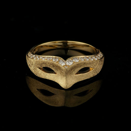 Wholesale Masquerade Mask Ring Retro Vintage Style Copper Electroplated With Cartoon Characters And Geometric Pattern