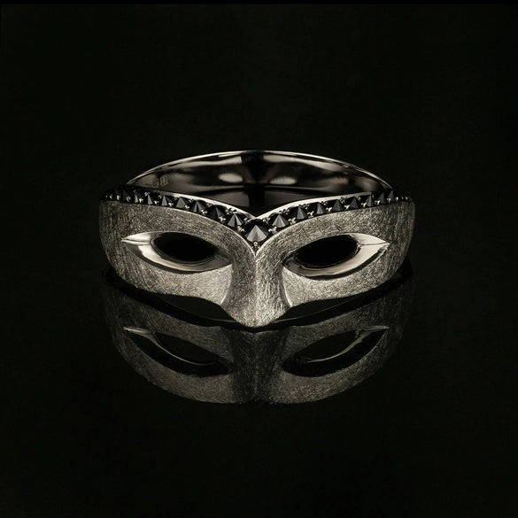 Wholesale Masquerade Mask Ring Retro Vintage Style Copper Electroplated With Cartoon Characters And Geometric Pattern