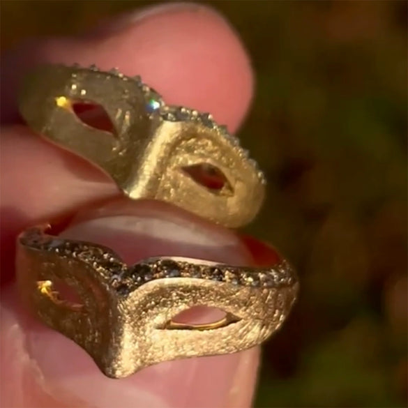 Wholesale Masquerade Mask Ring Retro Vintage Style Copper Electroplated With Cartoon Characters And Geometric Pattern