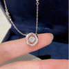 Wholesale M?bius Phantom Moon Geometric Style 925 Sterling Silver Electroplated Necklace For Women