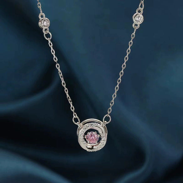 Wholesale M?bius Phantom Moon Geometric Style 925 Sterling Silver Electroplated Necklace For Women