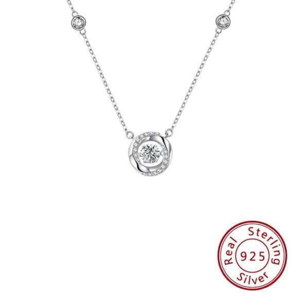 Wholesale M?bius Phantom Moon Geometric Style 925 Sterling Silver Electroplated Necklace For Women
